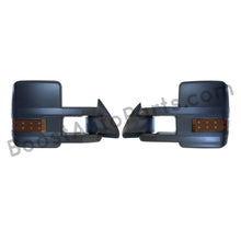 Load image into Gallery viewer, boost auto parts tow towing mirrors mirror chevy gm gmc silverado sierra 1500 2500hd duramax black chrome smoked amber paint to match white boost auto parts boostautoparts.com 1988 1989 1990 1991 1992 1993 1994 1995 1996 1997 1998