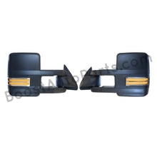 Load image into Gallery viewer, boost auto parts tow towing mirrors mirror chevy gm gmc silverado sierra 1500 2500hd duramax black chrome smoked amber paint to match white boost auto parts boostautoparts.com 1988 1989 1990 1991 1992 1993 1994 1995 1996 1997 1998