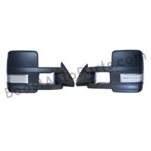 Load image into Gallery viewer, boost auto parts tow towing mirrors mirror chevy gm gmc silverado sierra 1500 2500hd duramax black chrome smoked amber paint to match white boost auto parts boostautoparts.com 1988 1989 1990 1991 1992 1993 1994 1995 1996 1997 1998