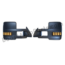 Load image into Gallery viewer, boost auto parts tow towing mirrors mirror chevy gm gmc silverado sierra 1500 2500hd duramax black chrome smoked amber paint to match white boost auto parts boostautoparts.com 1988 1989 1990 1991 1992 1993 1994 1995 1996 1997 1998