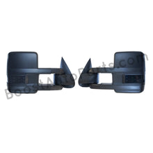 Load image into Gallery viewer, boost auto parts tow towing mirrors mirror chevy gm gmc silverado sierra 1500 2500hd duramax black chrome smoked amber paint to match white boost auto parts boostautoparts.com 1999 2000 2001 2002