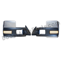 Load image into Gallery viewer, boost auto parts tow towing mirrors mirror chevy gm gmc silverado sierra 1500 2500hd duramax black chrome smoked amber paint to match white boost auto parts boostautoparts.com 1988 1989 1990 1991 1992 1993 1994 1995 1996 1997 1998