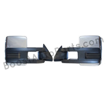 Load image into Gallery viewer, boost auto parts tow towing mirrors mirror chevy gm gmc silverado sierra 1500 2500hd duramax black chrome smoked amber paint to match white boost auto parts boostautoparts.com 1988 1989 1990 1991 1992 1993 1994 1995 1996 1997 1998