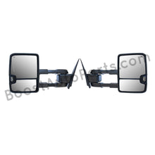 Load image into Gallery viewer, boost auto parts tow towing mirrors mirror chevy gm gmc silverado sierra 1500 2500hd duramax black chrome smoked amber paint to match white boost auto parts boostautoparts.com 2014