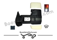 Load image into Gallery viewer, diesel compatible rpo k40 ambient air sensor boost auto parts tow towing mirrors mirror chevy gm gmc silverado sierra 1500 2500hd duramax black chrome smoked amber paint to match white boost auto parts boostautoparts.com dpn dqs