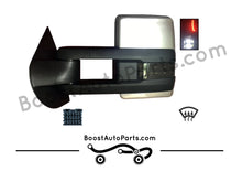 Load image into Gallery viewer, diesel compatible rpo k40 ambient air sensor boost auto parts tow towing mirrors mirror chevy gm gmc silverado sierra 1500 2500hd duramax black chrome smoked amber paint to match white boost auto parts boostautoparts.com dpn dqs