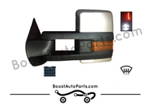 Load image into Gallery viewer, diesel compatible rpo k40 ambient air sensor boost auto parts tow towing mirrors mirror chevy gm gmc silverado sierra 1500 2500hd duramax black chrome smoked amber paint to match white boost auto parts boostautoparts.com dpn dqs