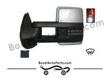 Load image into Gallery viewer, diesel compatible rpo k40 ambient air sensor boost auto parts tow towing mirrors mirror chevy gm gmc silverado sierra 1500 2500hd duramax black chrome smoked amber paint to match white boost auto parts boostautoparts.com dpn dqs