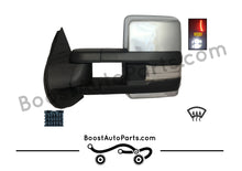 Load image into Gallery viewer, diesel compatible rpo k40 ambient air sensor boost auto parts tow towing mirrors mirror chevy gm gmc silverado sierra 1500 2500hd duramax black chrome smoked amber paint to match white boost auto parts boostautoparts.com dpn dqs